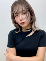 トルネード(TORNADO) 外ハネウルフフェイスレイヤーイヤリングカラーグレージュ t1230