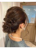 お呼ばれアレンジ/シニヨン/結婚式ヘア/髪質改善/縮毛矯正/韓国