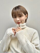 ルアウ 岡本店(LUAU)&nbsp;大人かわいい褒められショート/前髪あり/モカグレージュ/耳掛け