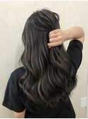 小顔 ネビージュ グレージュハイライトカラー◎