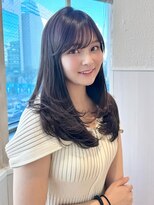 ★小顔レイヤーカットシースルーバングベージュ