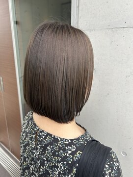 アチーブ ヘア デザイン(achieve hair design) ナチュラルオリーブベージュ艶カラー丸みボブヘア20代30代40代