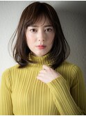 斜めバング毛先パーマワンカールAラインボブディu上尾30代40代