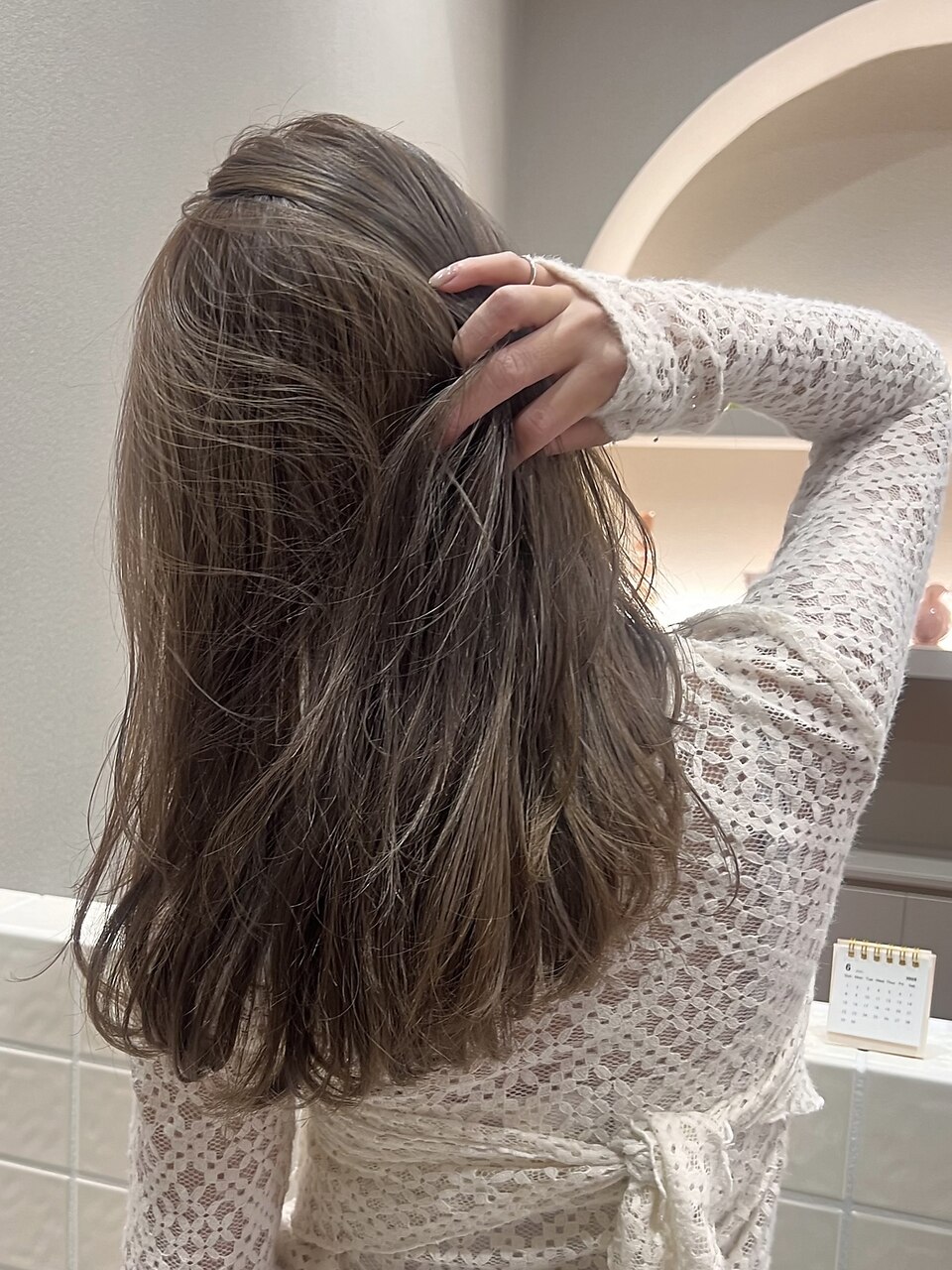 ピンクベージュ/ブリーチなし/表参道/原宿/女性美容師