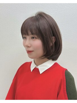 レイヤーボブ/ショコラブラウン/スキバサミを使わない