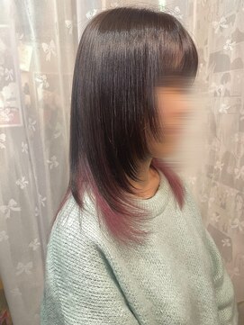 ヲタクに美容室は難しい。 スモーキーピンクインナー★
