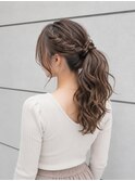 ヘアセット/巻き髪/編み込み/ハーフアップ/ポニーテール/お団子