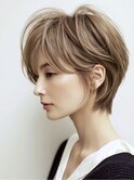 ◇大人可愛い20代30代40代50代前下がりショートボブ丸みショート