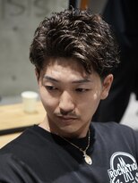メッツ 原宿(METS) MEN'S/アップバングショート×ワンカールパーマ/フェード