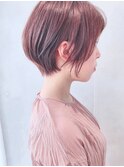 Say.くびれショートクールショートピンクベージュ前髪イメチェン