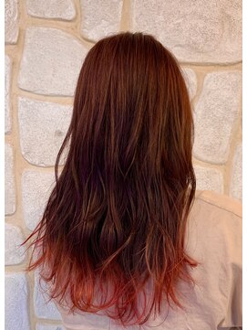 エムズアルカディア(M'Z ARCADIA) ☆デザインカラー☆裾カラー・レッド