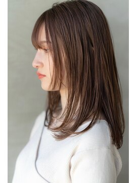 ケアリー 武蔵小杉(Carelly) 大人かわいい前髪セシルカットココアブラウンフリンジウェーブ