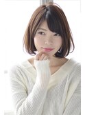 大人可愛い20代30代40代前下がりひし形小顔ボブ丸みミディ綾瀬23