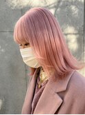 882ダスティーピンク外ハネロブショコラピンクバイカラー