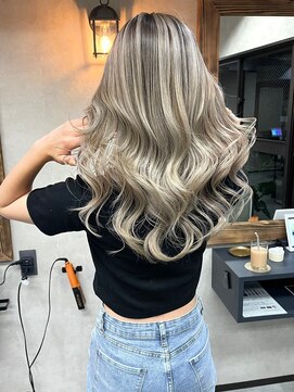 サニー 渋谷(SUNNY) バレイヤージュショコラアッシュハイライトグレージュカラー