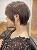 大人似合わせレイヤーカット30代40代50代ショート×アースカラー