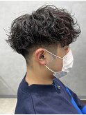 メンズパーマセンターパートマッシュツイストスパイラルパーマ
