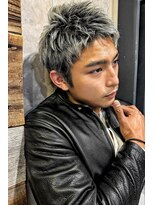 トルネード(TORNADO)&nbsp;外国人風ワイルドスパイキーショートホワイトグレー　n11.28