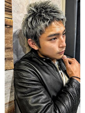 トルネード(TORNADO) 外国人風ワイルドスパイキーショートホワイトグレー　n11.28