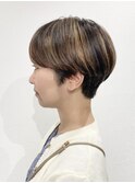 マッシュショート/白髪ぼかしカラー/髪質改善カラー