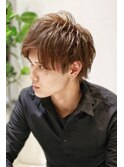 フェザーハーフアップバング