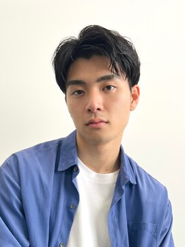 ガーデン 銀座(GARDEN) センターパートスパイキーショートフェザーパーマブルーブラック