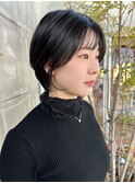 黒髪ショート/20代/30代/40代/ショートボブ丸みショート
