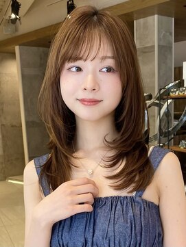 グランド(GRAND) ミディアムレイヤー顔周り20代30代40代秋色カラー前髪【平島】