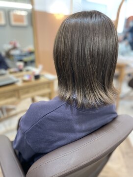 オーブ ヘアー ミル 八戸店(AUBE HAIR mill) ぱっつんボブ×オリーブカラー☆