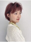 ショートパーマ　ショートボブ　丸みショート　ニュアンスパーマ