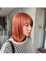 ガルボ ヘアー(garbo hair) オレンジカラー/10代/20代/ケアブリーチ/夏カラー/ハイトーン
