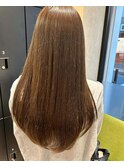 髪質改善/ストレートロング/ベージュ/艶カラー