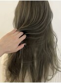 ☆ブリーチなしダブルカラー オリーブ オリーブベージュ ボブ