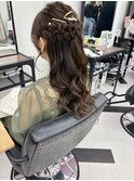 お呼ばれ編み込みハーフアップヘアアレンジ　美由紀