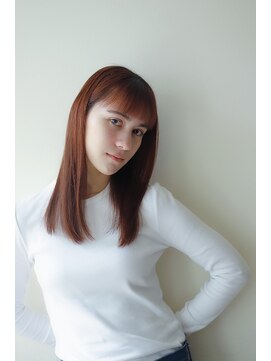 ヘアサロン ロータス(Hair Salon Lotus) 前髪パッツンストレートヘアスタイル