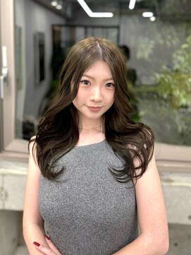 ディジョン(Dijon) 韓国顔まわりレイヤーカットグレージュオリーブベージュブラウン