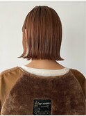 30代40代◎切りっぱなしボブ×髪質改善艶感オレンジブラウン