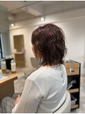 40代50代◎くせ毛を活かしてパーマ風ミディアムレイヤーボブ