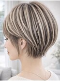 ブリーチハイライト髪質改善ダブルカラーレイヤーカット