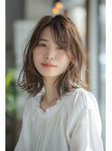 大人可愛い抜け感シアーベージュボブ◎