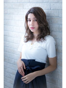 ヘアーアートシフォン 池袋西口店(Hair art chiffon) 厚めバングクラシカルワンレンフェザーロングセンターパート