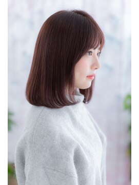 ミック ヘアアンドビューティー 大山店(miq  Hair&Beauty) 大人ガーリーなピンクブラウン☆ツヤ髪ナチュラルボブディ