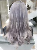 10代/20代/30代/40代ラベンダーアッシュデザインカラーブリーチ