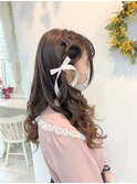 ハートハーフアップ