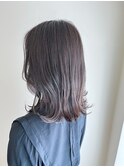ミディアムレイヤー　鎖骨レングス　ブラウンベージュ