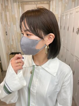 ナンバー リコ 名駅 ジャム 名古屋(N° rico JAM) 耳かけミディアムボブ　王道ブラウンカラー　ナチュラル