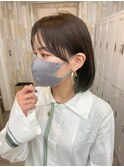 耳かけミディアムボブ 王道ブラウンカラー ナチュラル