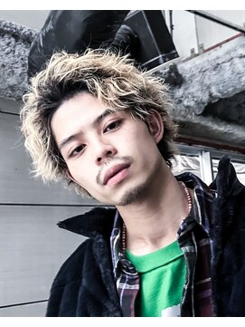 レクタ(RECTA) メンズマッシュパーマウルフ波巻きハイライトスパイラル2