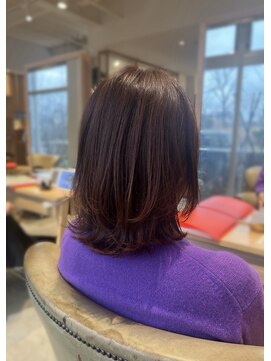 アドラーブル 万代店 (adorable) イメチェン小顔前髪外ハネボブ大人可愛いチェリーブラウン