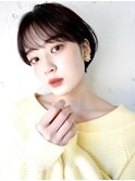 20代～50代☆丸みマッシュボブ黒髪ショート前髪あり髪質改善